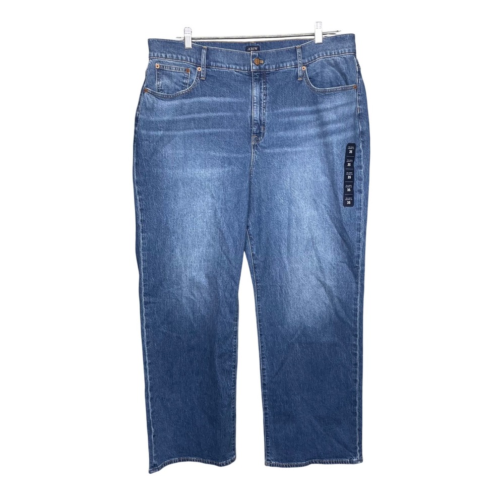 J.Crew Full-Length Slim Wide-Leg Women 35 Blue NWT Denim Jeans Classic CL198